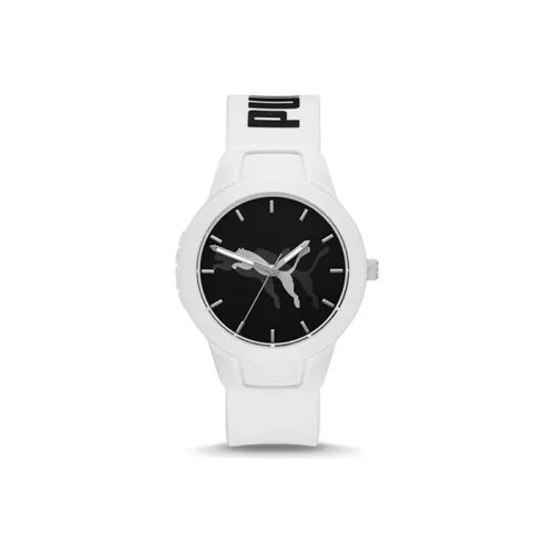 PUMA Reset V2 Series Кварцевые часы Силиконовый ремешок Черный циферблат Унисекс