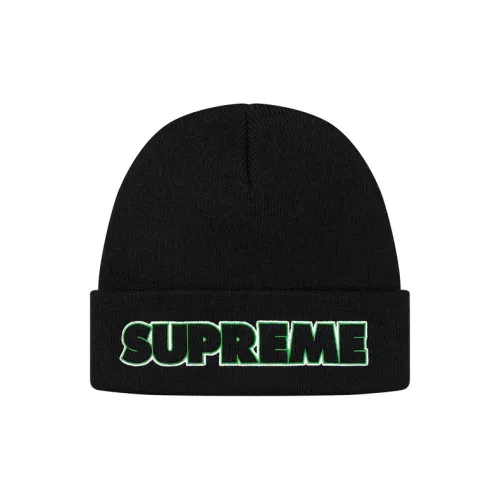 Supreme Acrylic Beanies Unisex Black Supreme Акриловые Шапки-бини Унисекс Черный