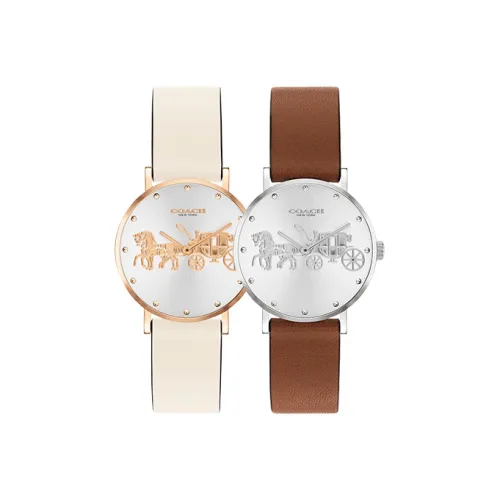 COACH Perry Women's Watch Кварцевый механизм ремень из натуральной кожи 29 мм серебристый циферблат модели 14503796 14503797