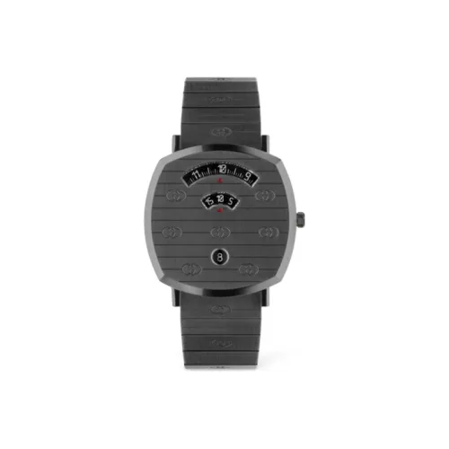 GUCCI Grip Collection Кварцевые часы механизм ремешок из нержавеющей стали черный циферблат унисекс
