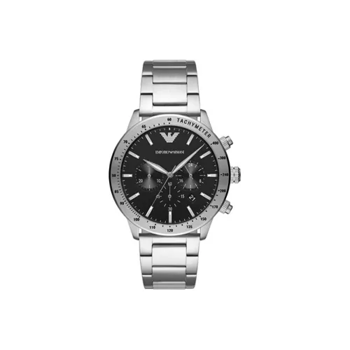 EMPORIO ARMANI Pilot Collection Мужские часы Кварцевый механизм Стальной ремешок Черный циферблат