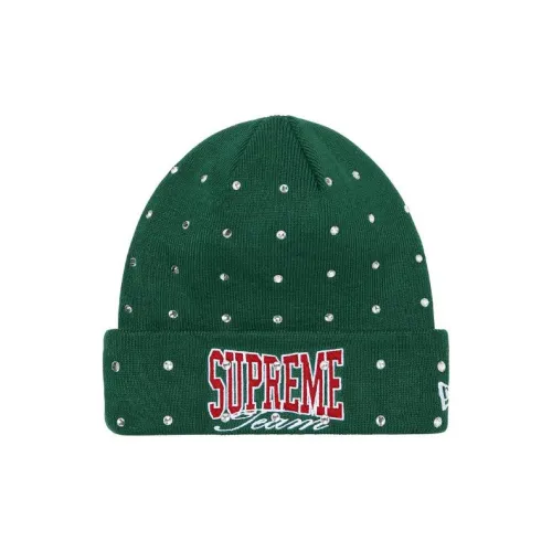 Supreme x New Era Акриловые шапки-бини унисекс зеленый красный желтый серый черный