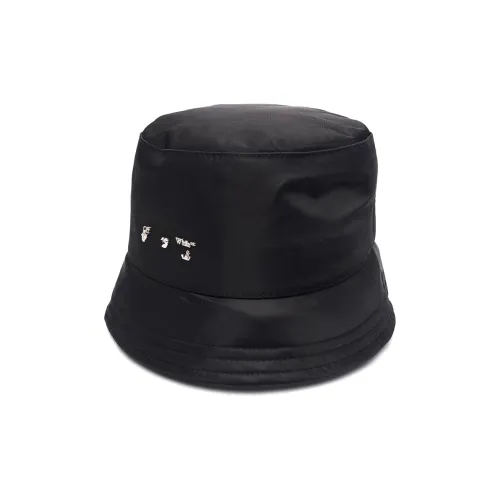 Off Белый Cotton Bucket Hats Черный Унисекс