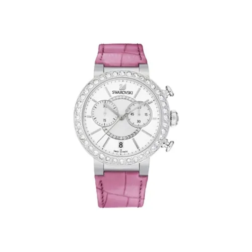 Swarovski CITRA SPHERE Collection Женские часы Кварцевый механизм Кожаный ремешок Белый циферблат