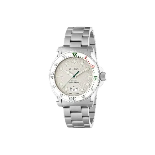 GUCCI Dive Collection Кварцевые часы корпус из нержавеющей стали ремешок серебристый циферблат женские часы