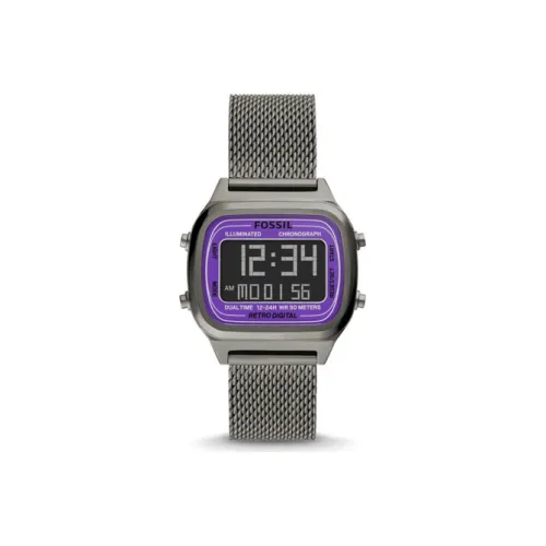 FOSSIL RETRODIGI Collection Мужские часы Электронные Механические Нержавеющий стальной ремешок 41 мм Черный циферблат