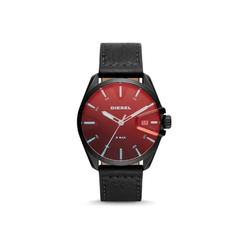 DIESEL MS9 Collection Часы Кварцевый механизм Кожаный ремешок Черный циферблат Унисекс DZ1945