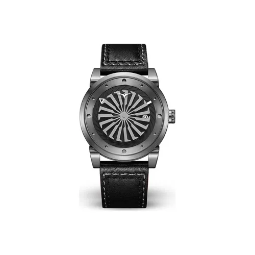 ZINVO Time To Turn The Wheel Rotating Turbine Collection Механические автоматические часы Кожаный ремешок
