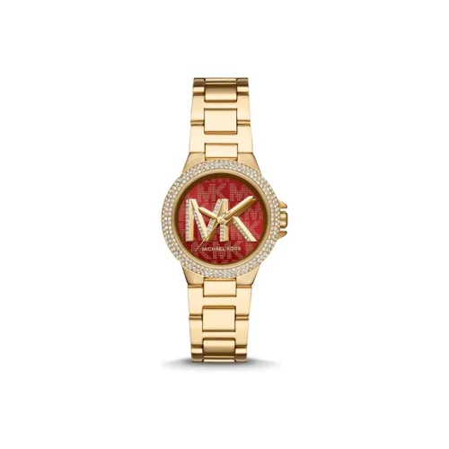 MICHAEL KORS Camille Collection Наручные часы Кварцевый механизм Ремешок из нержавеющей стали 33 мм Красный циферблат Женские часы