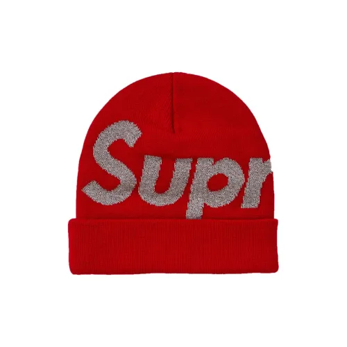 Supreme Acrylic Beanies Unisex Red Supreme Акриловые Шапки-бини Унисекс Красный