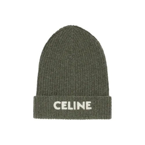 CELINE Вязаные шапки хаки зеленый Женские