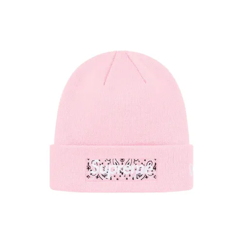 Supreme x New Era Акриловые шапки-бини Унисекс Розовый