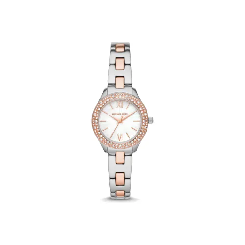 MICHAEL KORS Liliane Collection Women's Watch Кварцевый механизм ремешок из нержавеющей стали 28 мм белый циферблат