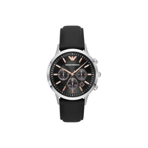 EMPORIO ARMANI Darth Vader Collection Наручные часы Кварцевый механизм Кожаный ремешок 43 мм Черный циферблат Мужские часы