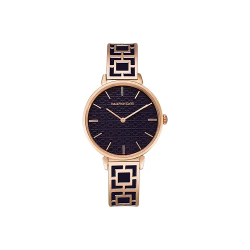 HALCYON DAYS Наручные часы Кварцевый механизм Керамика Ремешок 36 мм Синий циферблат Женские часы HD4018
