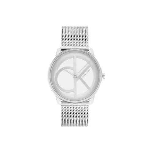 CALVIN KLEIN Женские часы Кварцевый механизм корпус из нержавеющей стали ремешок 35 мм белый циферблат