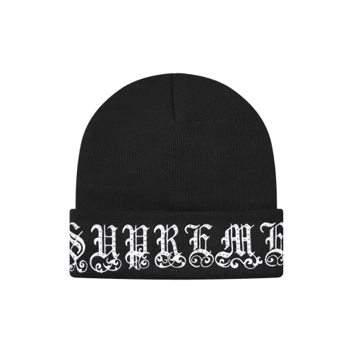 Supreme Акриловые Шапки-бини Унисекс Синий Фиолетовый Хаки Белый Красный Черный