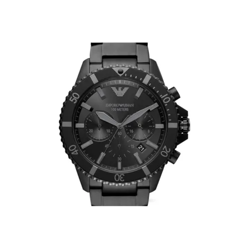 EMPORIO ARMANI Darth Vader Collection Наручные часы Кварцевый механизм Стальной ремешок Черный циферблат Мужские часы