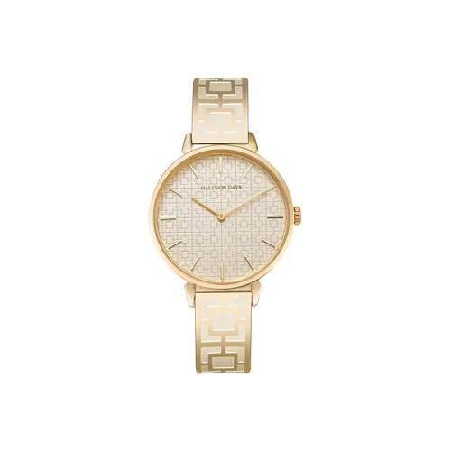 HALCYON DAYS Наручные часы Кварцевый механизм Керамика Ремешок 36 мм Белый циферблат Женские часы HD4016