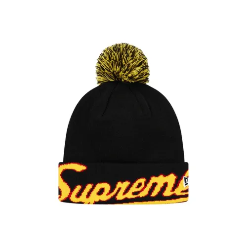 Supreme x New Era Акриловые шапки-бини Унисекс Черный