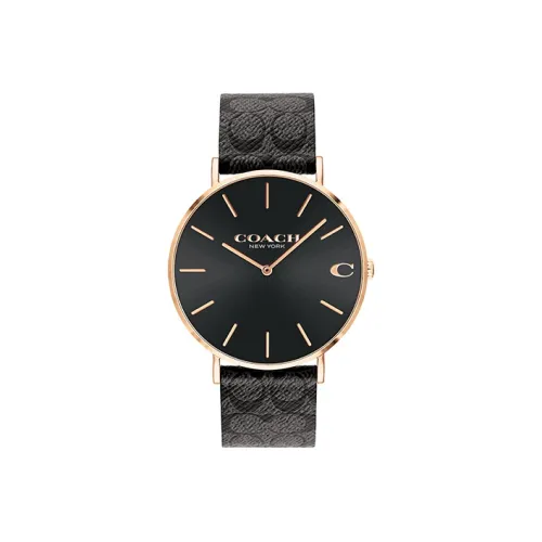 COACH Charles Мужские часы Кварцевый механизм Синтетический ремешок Черный циферблат