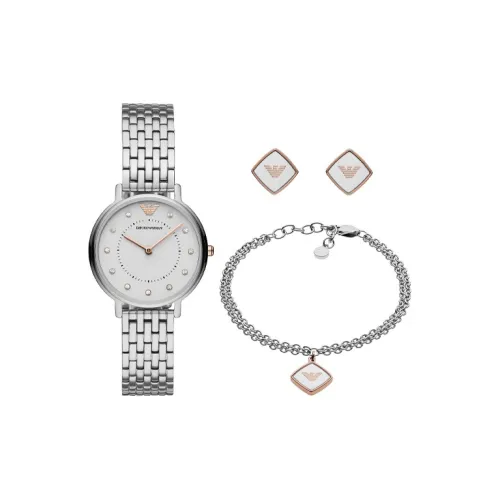 EMPORIO ARMANI Gypsophila Collection Женские часы Кварцевый механизм Ремешок из нержавеющей стали Белый циферблат