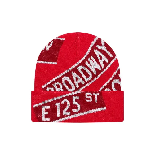 Supreme Акриловая плюшевая шапка-бини унисекс черная красная светло-серая