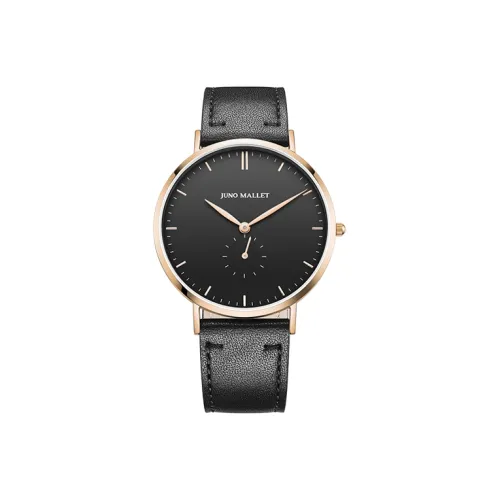 JUNO MALLET· Наручные часы Кварцевый механизм Натуральная кожа Ремешок Черный Циферблат Мужские часы JM5029 Черный