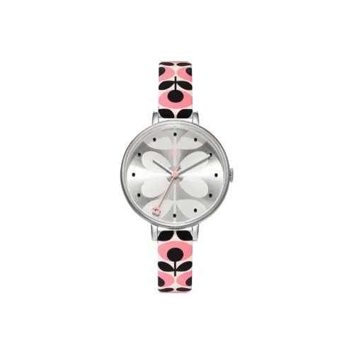 ORLA KIELY Women's Watch Кварцевый механизм Телячья кожа Ремешок 38 мм Серебристый циферблат OK2173