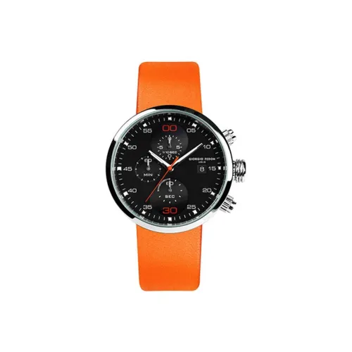 GIORGIOFEDON1919 Dreammaker Series Наручные часы Кварцевый механизм Кожаный ремешок 44 Черный циферблат Унисекс GFAY002