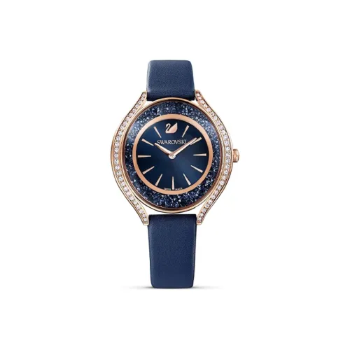 Swarovski Collection Crystalline Aura Collection Наручные часы Кварцевый механизм Кожаный ремешок Синий циферблат