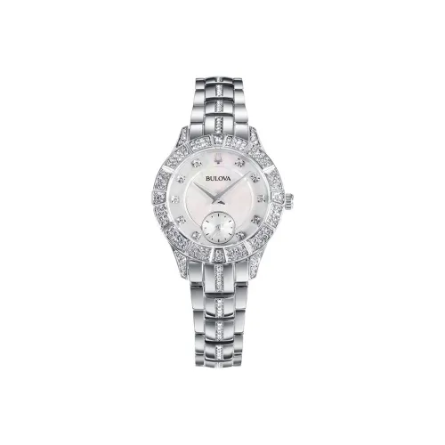 BULOVA Classic Ladies' Collection Женские часы Кварцевый механизм Ремешок из нержавеющей стали Серебристый циферблат 96L291