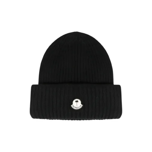Moncler Шерстяные Шапки Унисекс Черного Цвета