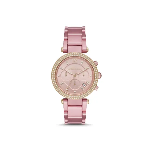 MICHAEL KORS Parker Collection Наручные часы Кварцевый механизм Ремешок из нержавеющей стали Розовый циферблат Женские часы MK6806