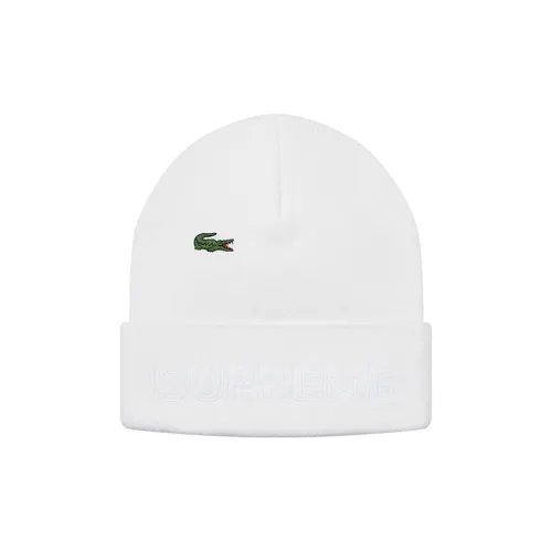 Supreme x LACOSTE Кашемировая смесь Шапки-бини Унисекс Белый
