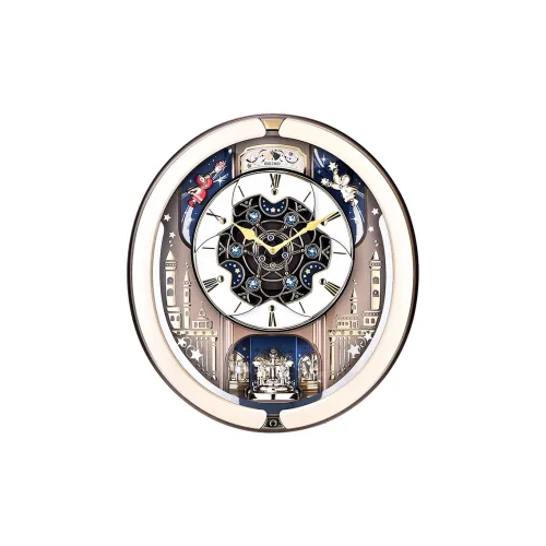 SEIKO Кварцевый механизм пластиковый корпус стенные часы унисекс золото QXM350G