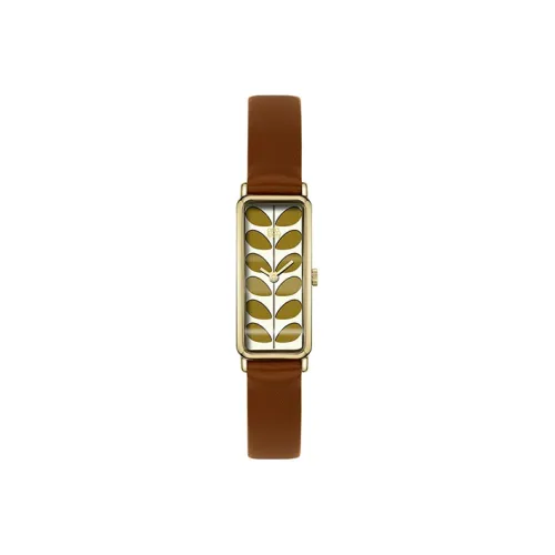 ORLA KIELY Women's Watch Кварцевый механизм ремень из натуральной кожи золотой циферблат модель OK2182