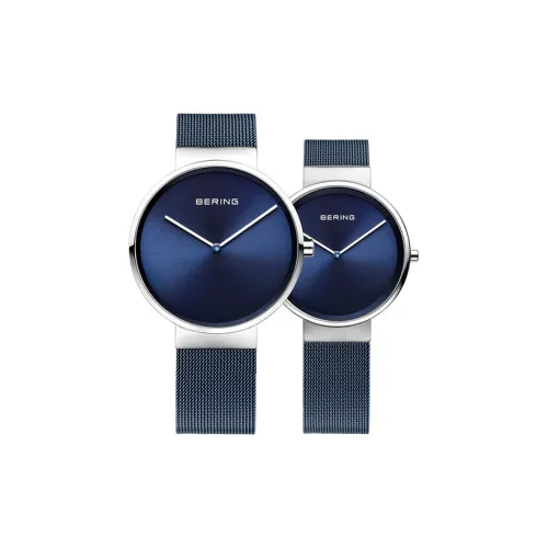 Bering Watch Кварцевый механизм Нержавеющая сталь Ремешок 39 мм Синий циферблат Унисекс