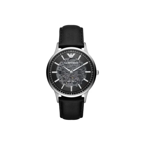 EMPORIO ARMANI Механический механизм Мужские часы Machine 43 мм Черные