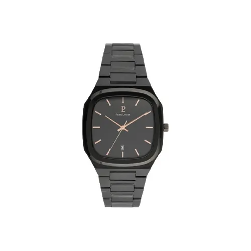 PierreLannier Мужские часы Кварцевый механизм Ремешок из нержавеющей стали Черный циферблат