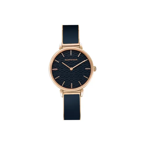 HALCYON DAYS Наручные часы Кварцевый механизм Керамика Ремешок 36 мм Синий циферблат Женские часы HD4030