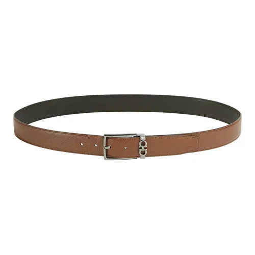 FERRAGAMO GANCINI Кожаные ремни Мужской Коричневый 3,3 см