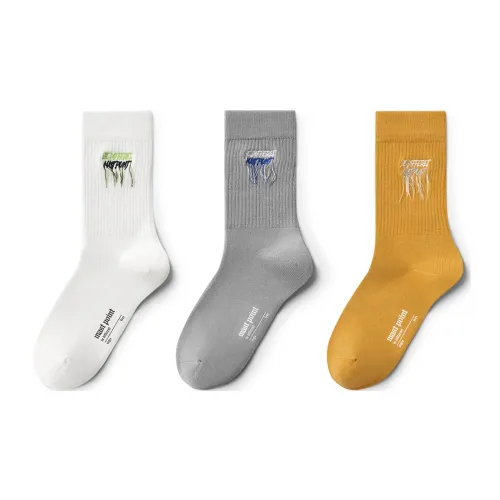 Mast Point Mast Point × Couple Stocking 3 шт Белый+Серый+Желтый Женские MID Носки до икры