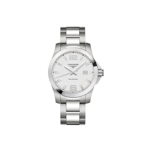 LONGINES Comcast Collection Кварцевый механизм Мужские часы 41 мм Серебристый циферблат Корпус из нержавеющей стали Ремешок из нержавеющей стали