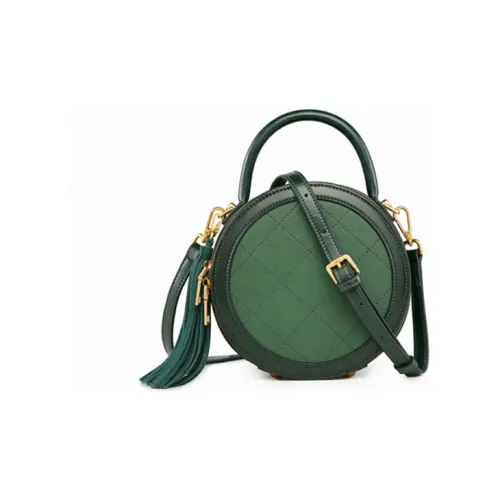 DEERE JACK Коровья кожа Маленькая круглая сумка Сумка Сумка через плечо Сумка через плечо Стандартная Женская Зеленая