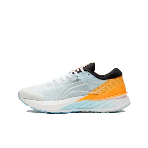 LINING YueYing 2,0 Амортизаторы Slip-Resistant Abrasion-Resistant Низкий Топ Беговые кроссовки Мужские Белый Синий и Оранжевый