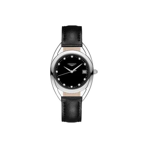 LONGINES Rider Collection Кварцевый механизм Женские часы Черный циферблат Корпус из нержавеющей стали Кожаный ремешок