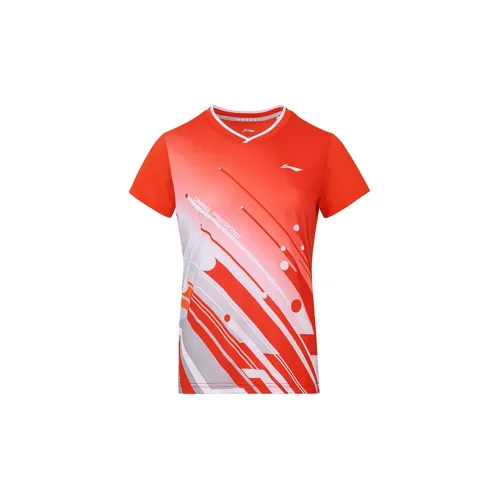LINING Table Tennis Series Spicy Апельсин Женская одежда для настольного тенниса