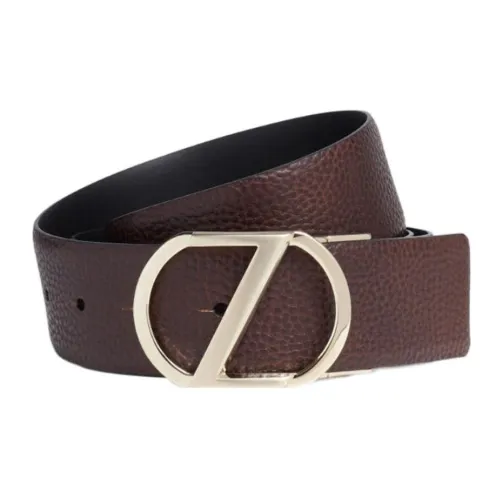 Ermenegildo Zegna Коровья кожа Ремни Темно-кофейный/Черный Унисекс