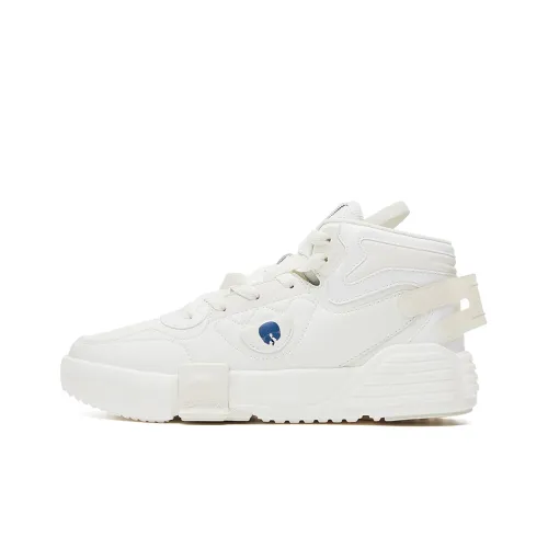 Erke Qidan Амортизация Износостойкий MID Топ Скейтборд Кроссовки Женские Белые Черные